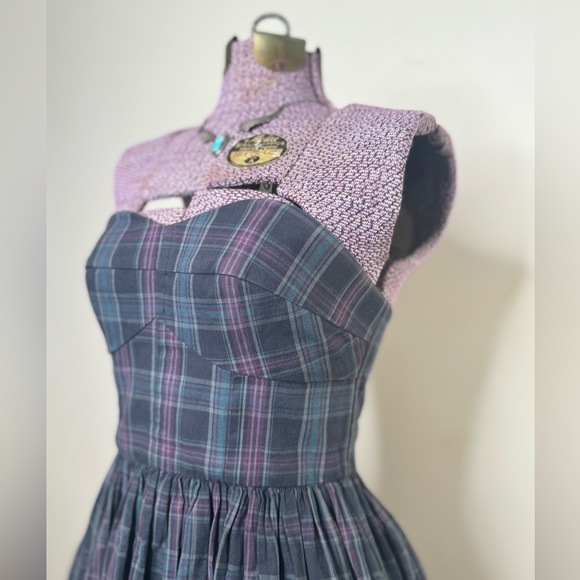 Jack Wills Keynsham Dress Tartan Plaid Sleeveless Boutique Dark Academia Sz 4 - Picture 3 of 10